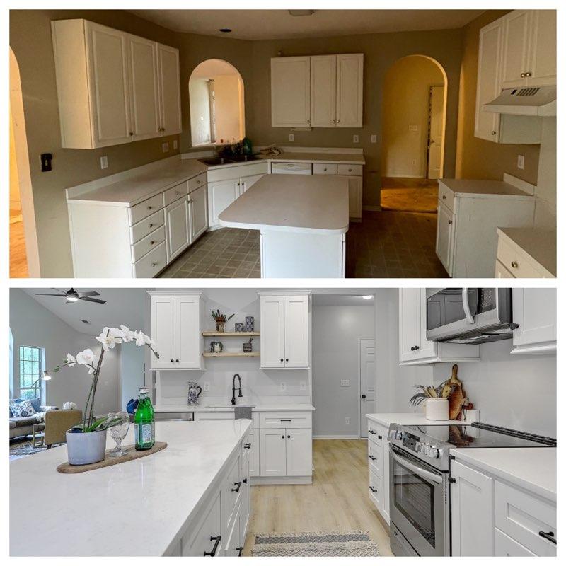 Kitchen remodel custom cabinets and countertops by LeBlanc Contracting