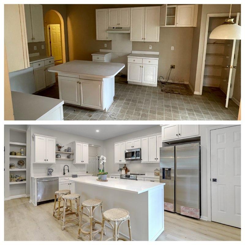 Kitchen remodel custom cabinets and countertops by LeBlanc Contracting