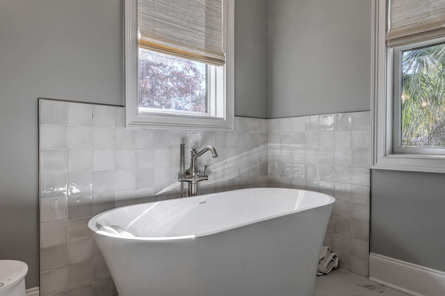 Bathroom remodel custom tile, vanity, and shower by LeBlanc Contracting