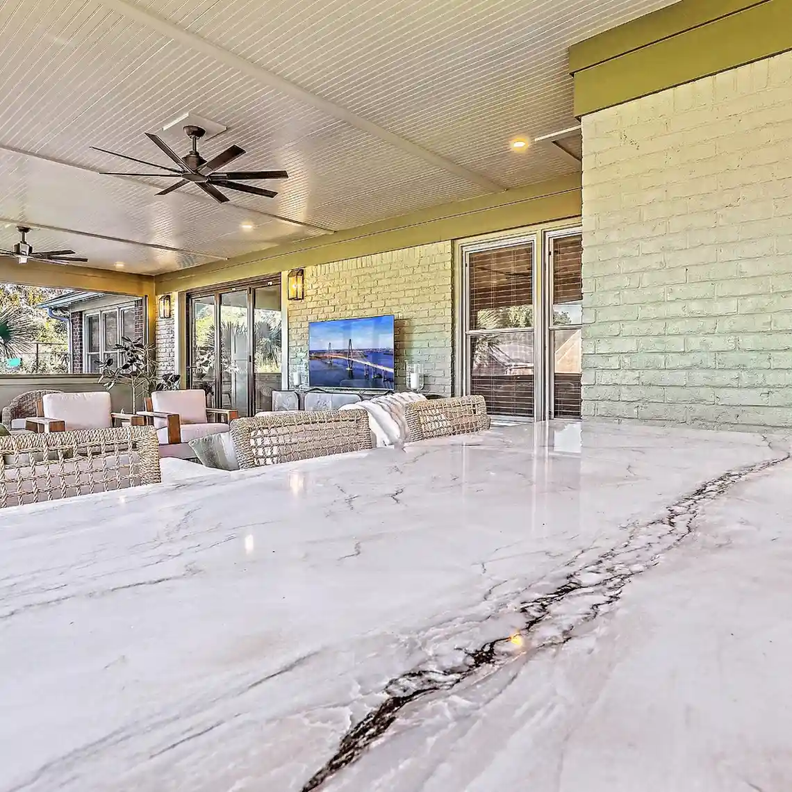 Hidden Lake SC outdoor living renovation screened patio with deck and interior access