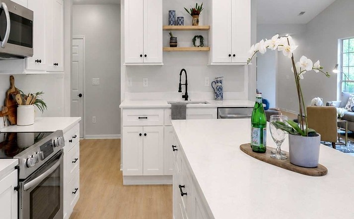 Kitchen remodel custom cabinets and countertops by LeBlanc Contracting